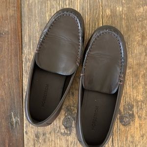 Size 1 brown leather loafers barely worn